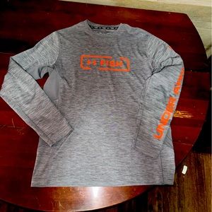 Men’s Under Armour FISH Gray Long Sleeve Shirt Large